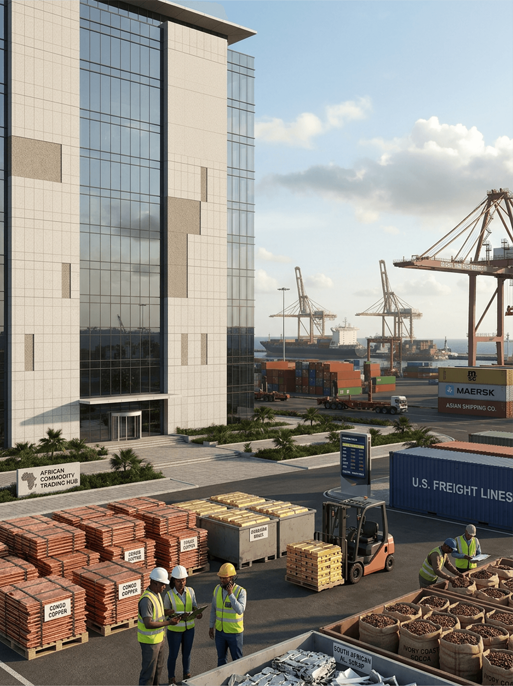African Commodity Trading Hub port scene